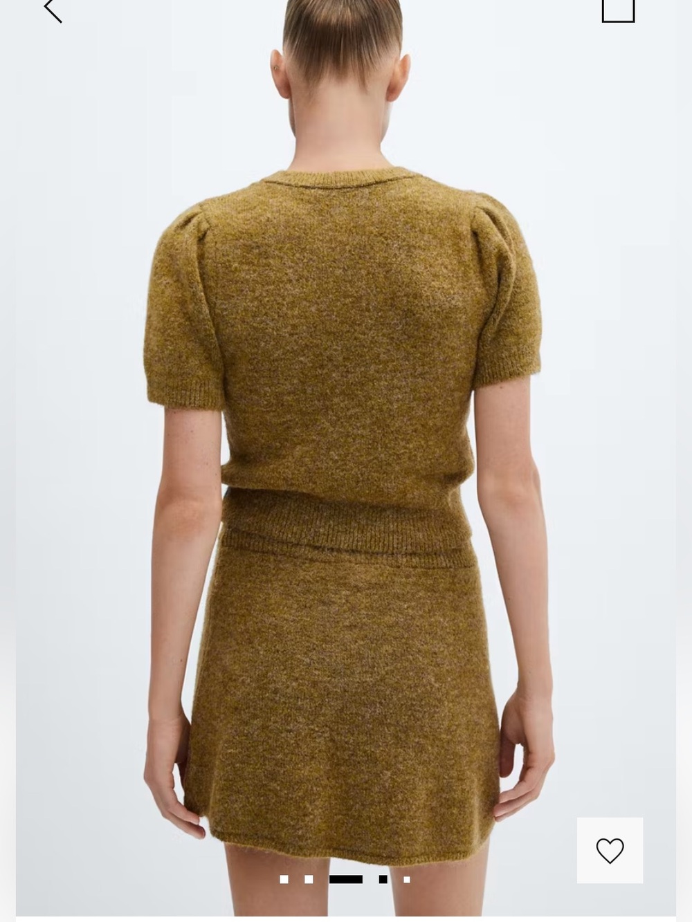 Puff-sleeve knitted sweater & skirt set - Picture 3 of 6